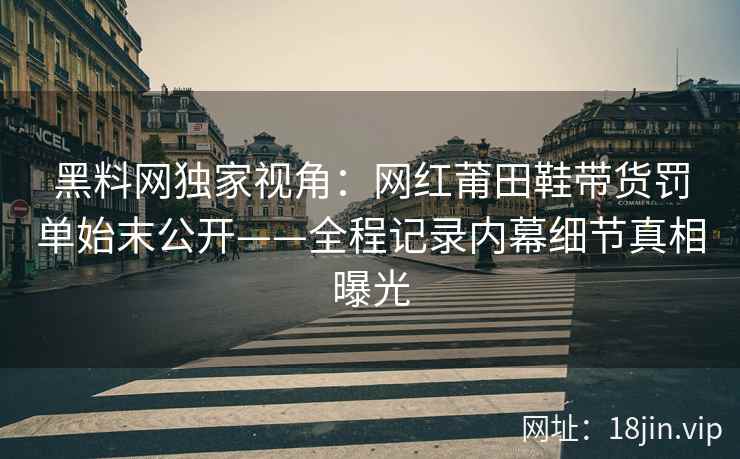 黑料网独家视角：网红莆田鞋带货罚单始末公开——全程记录内幕细节真相曝光  第1张