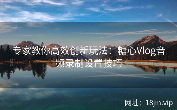 专家教你高效创新玩法：糖心Vlog音频录制设置技巧
