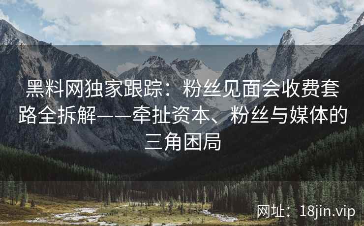 黑料网独家跟踪：粉丝见面会收费套路全拆解——牵扯资本、粉丝与媒体的三角困局  第1张
