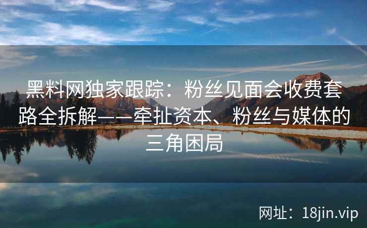 黑料网独家跟踪：粉丝见面会收费套路全拆解——牵扯资本、粉丝与媒体的三角困局  第2张