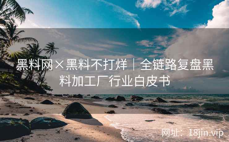 黑料网×黑料不打烊｜全链路复盘黑料加工厂行业白皮书  第1张