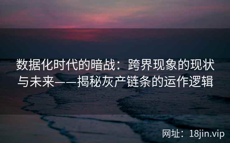 数据化时代的暗战：跨界现象的现状与未来——揭秘灰产链条的运作逻辑  第2张