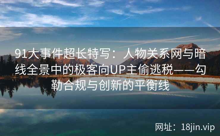 91大事件超长特写：人物关系网与暗线全景中的极客向UP主偷逃税——勾勒合规与创新的平衡线  第2张