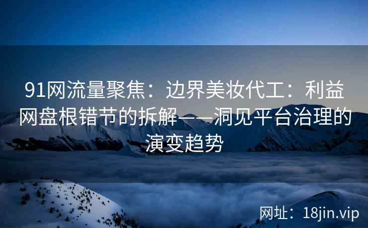 91网流量聚焦：边界美妆代工：利益网盘根错节的拆解——洞见平台治理的演变趋势  第2张