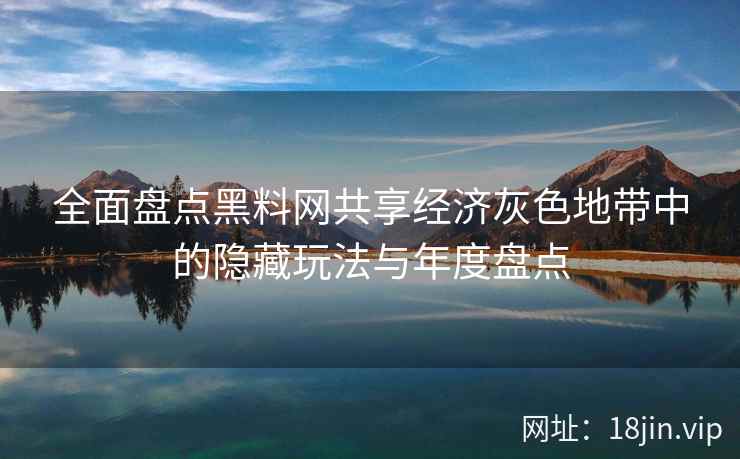 全面盘点黑料网共享经济灰色地带中的隐藏玩法与年度盘点
