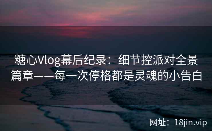 糖心Vlog幕后纪录：细节控派对全景篇章——每一次停格都是灵魂的小告白